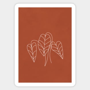 Boho, Terracotta, Line Art, Botanical Sticker